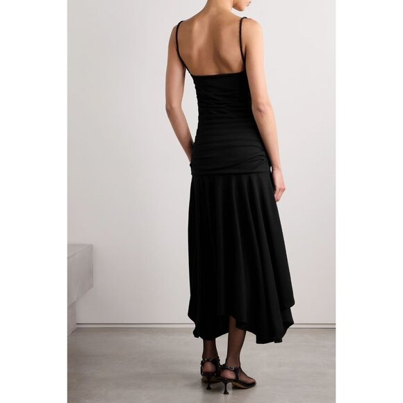 Interior The Viradora Dress in Midnight Small New Womens Crepe Midi - Picture 15 of 16